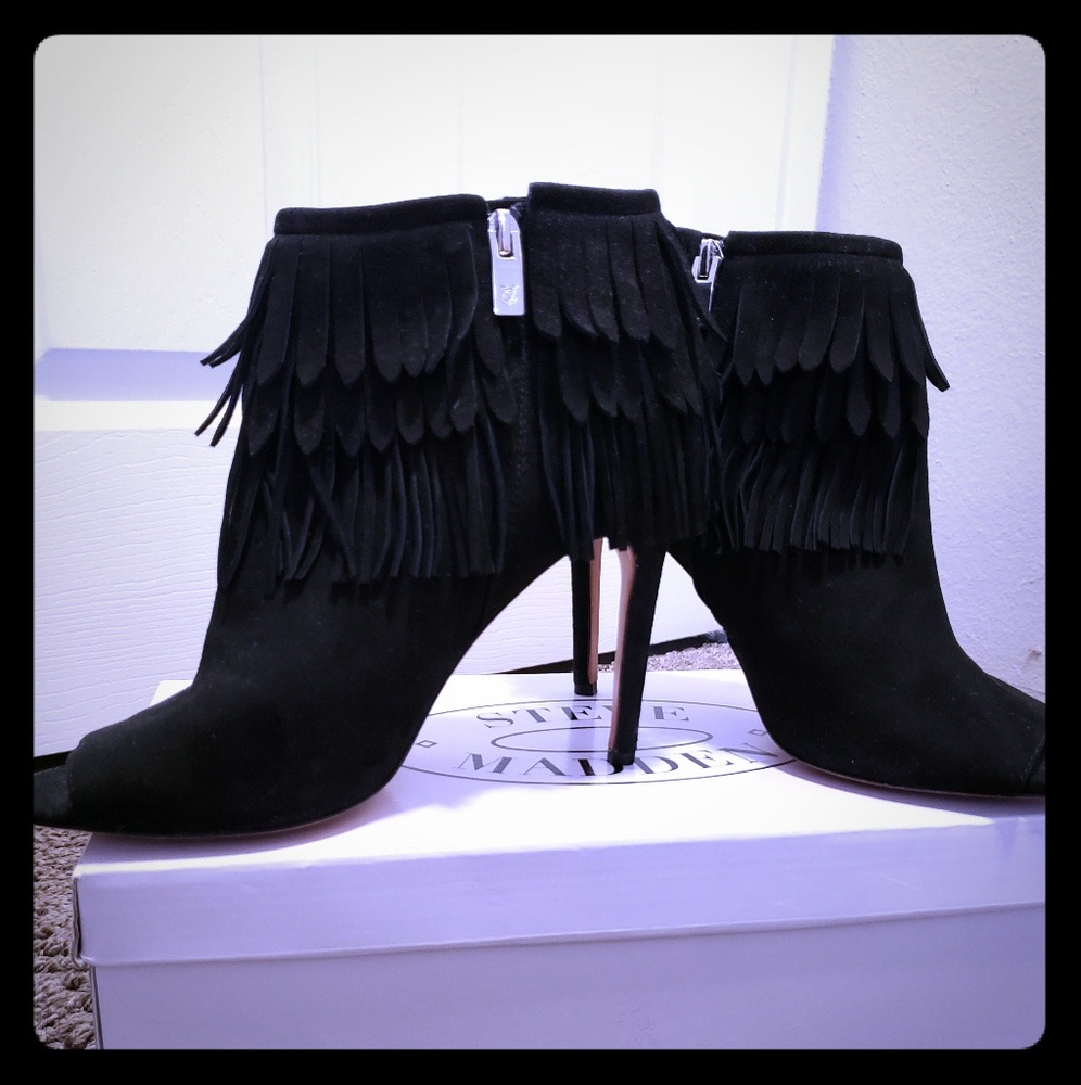 Peep toe booties